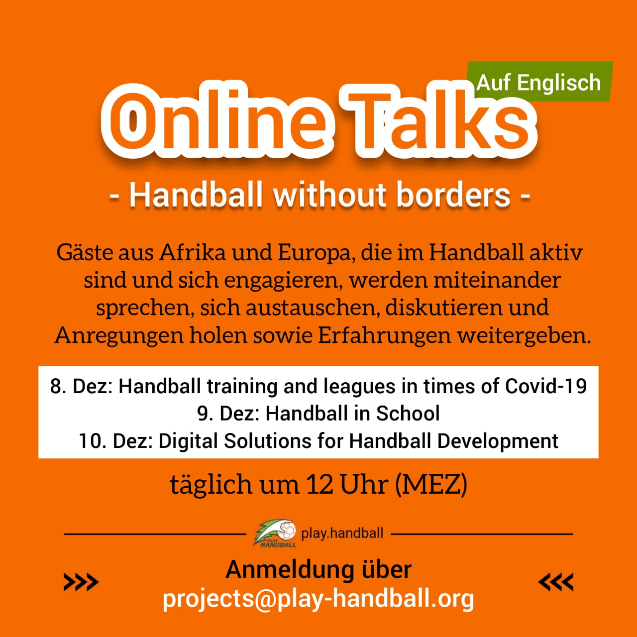 Online Talks Handball Without Borders Play Handball